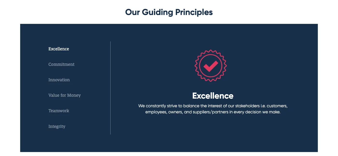 The guiding principles section of careandplanning.com